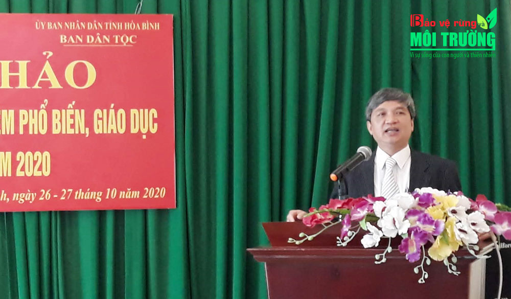 Ông Phan Hồng Thủy - Phó Vụ trưởng Vụ Pháp chế UBDT phát biểu khai mạc Hội thảo.