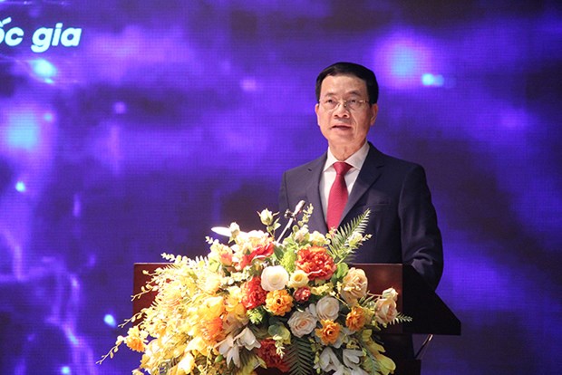 Bộ trưởng Nguyễn Mạnh Hùng phát biểu khai mạc Diễn đàn công nghệ mở.