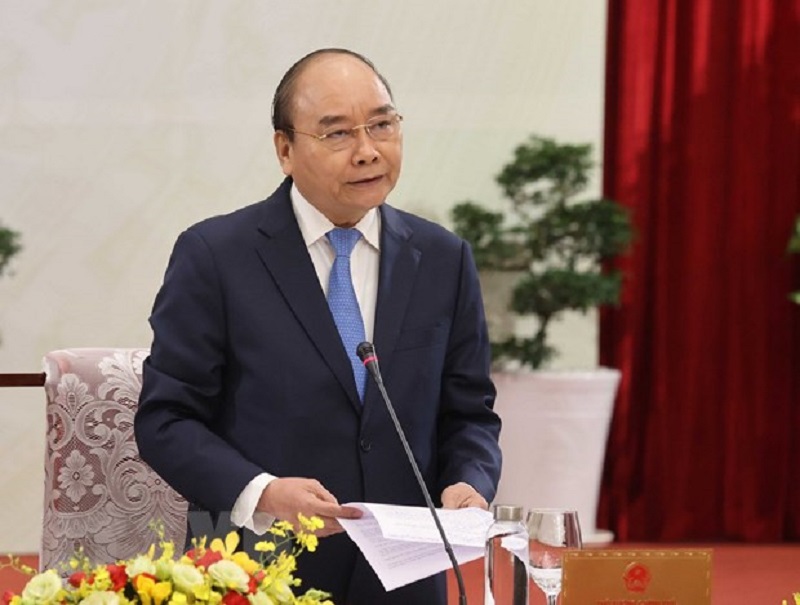 Thủ tướng Nguyễn Xuân Phúc phát biểu tại cuộc “Đối thoại 2045.”
